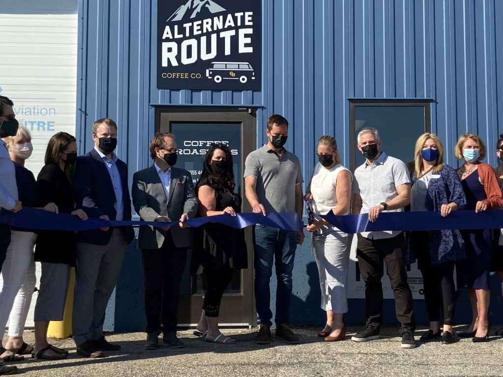 ribbon cutting for Alternate Route Coffee