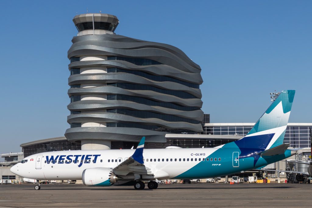 Photo of a Westjet plane