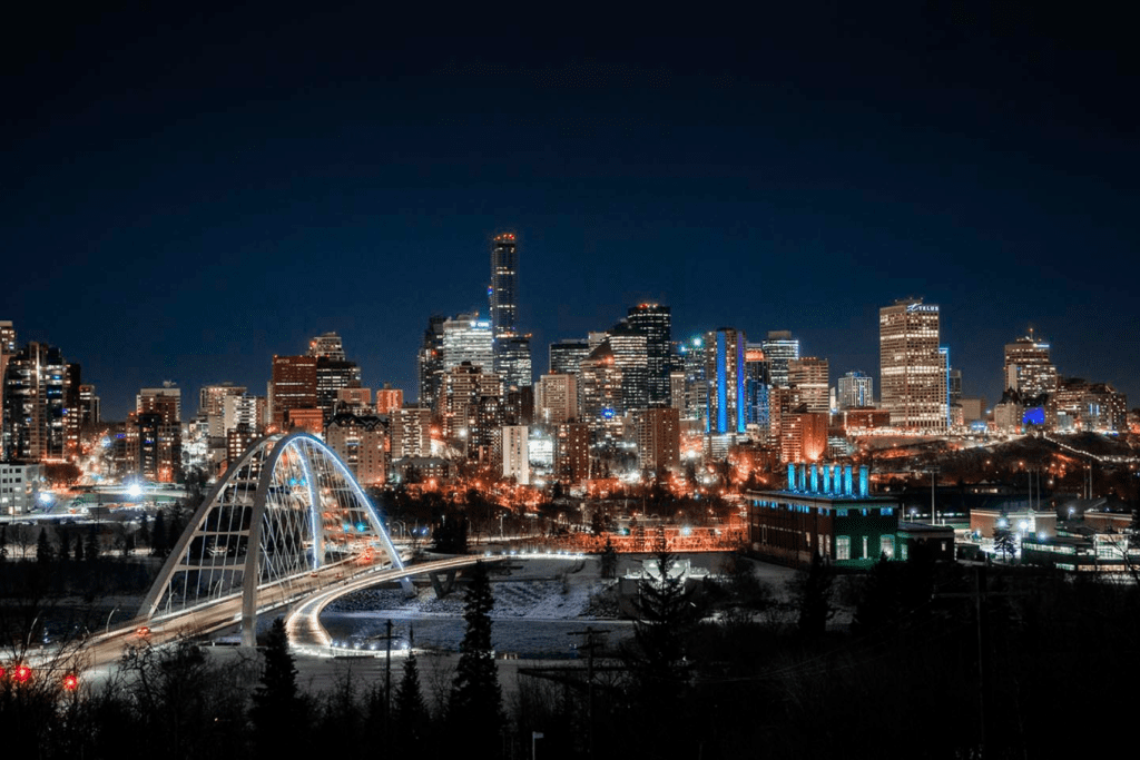 Photo of downtown Edmonton nightscape