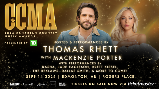 A promotional image for the Canada Country Music Awards featuring a list of performers.
