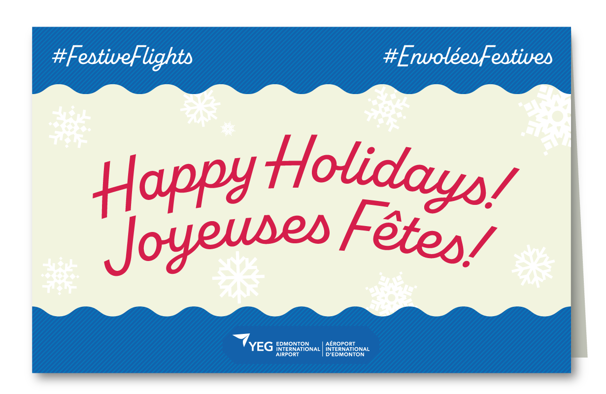 A holiday card design - bilingual happy holidays